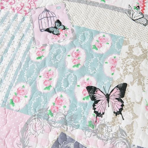 Cmfshape Romantic Patchwork Quilt Set Queen Size
