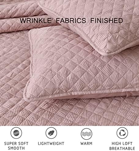 Chezmoi Collection Pucker 3-Piece King Quilt Set
