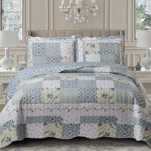 Brea Microfiber Twin XL Quilt Set - 2 Piece Reversible Printed Coverlets 1