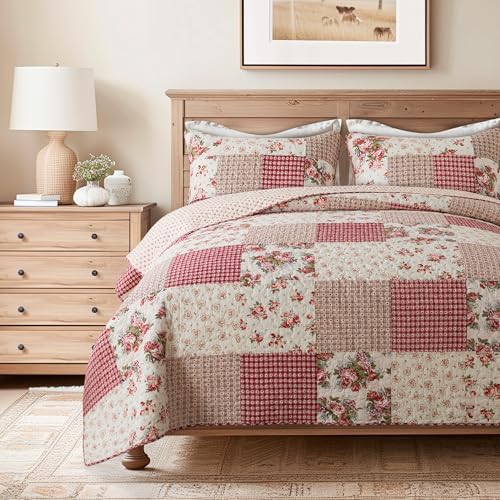 SLPR Country Roses Patchwork Quilt Set - Twin Size 1