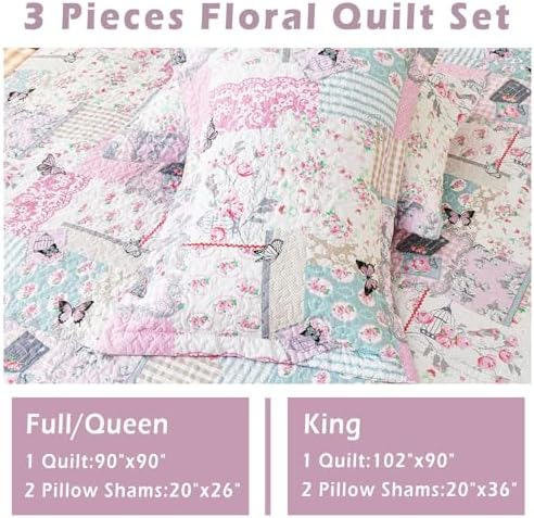 Cmfshape Romantic Patchwork Quilt Set Queen Size