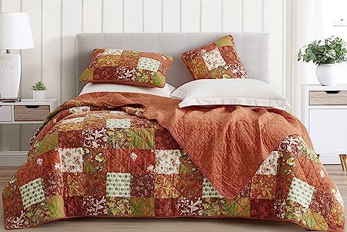 Chezmoi Leilani 3-Piece Boho Cotton Quilt Set