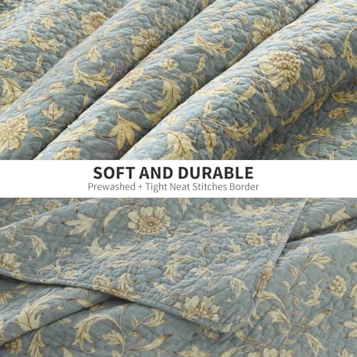 PERHOM Queen Size Cotton Quilt Set 3 Pieces Reversible