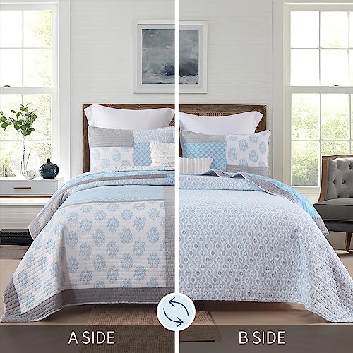 KALOOLA Light Blue Quilts Queen Size Set