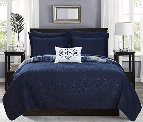 Chic Home Eliana 3 Piece Reversible Quilt Set Paisley Print