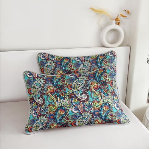 Boho Style King Quilt Set with 2 Pillowcases