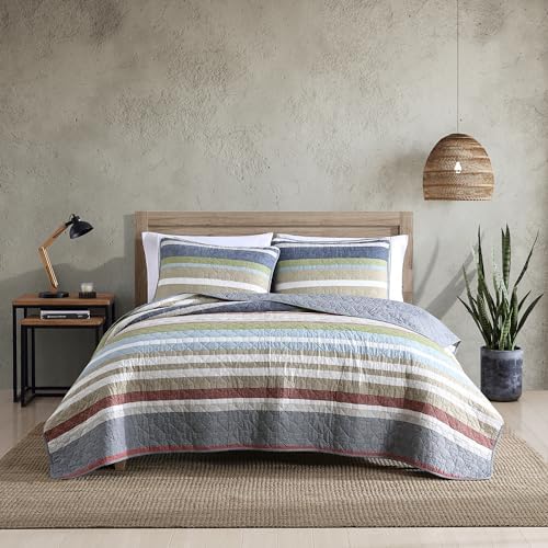 Eddie Bauer Full Queen Quilt Set Salmon Ladder Multi