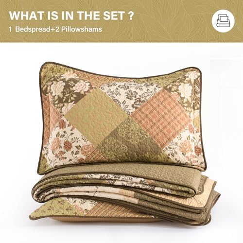 SahSahCasa 100 Cotton Oversized California King Bedspread Set