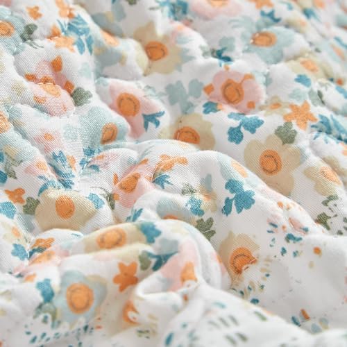 UOZZI BEDDING Floral Patchwork Quilt Set Queen Full 88x88 3 PC