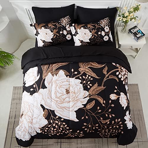 Yogeneg 5 Piece Twin Comforter Set Botanical Floral Bedding 1