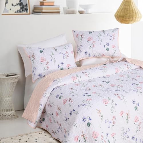 Rosecret Pink Floral Quilt Set King Size 3-Piece