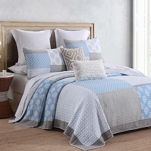 KALOOLA Light Blue Quilts Queen Size Set