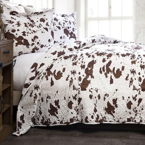 CARSTENS Western Aztec Cow Print Quilt Set Twin