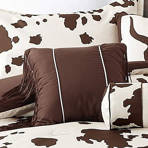 Linen Mart Southwestern Rustic Brown Beige Microfiber Comforter Set - 6 Piece Twin