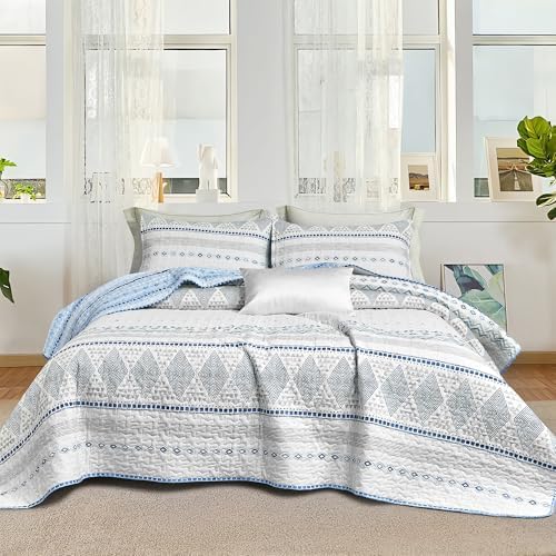 SLEEPBELLA Geometric Cotton Quilt Set 3Pcs Queen 1