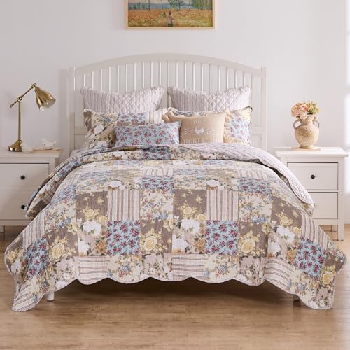 Greenland Home French Country Patchwork Quilt Set 2-Piece TwinXL Multi