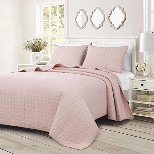 Chezmoi Madrid 3-Piece Cotton Quilt Set King Size