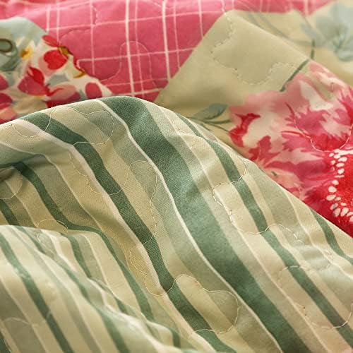 Cmfshape Floral Queen Quilt Set with Pillow Cases