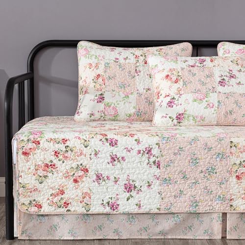 Chezmoi Abbi 5-Piece Pink Shabby Chic Daybed Set 1