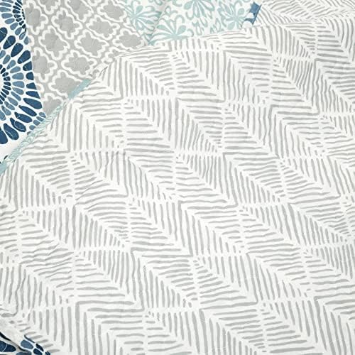 Lush Decor Bohemian Stripe Reversible Quilt Set 3 Piece Queen