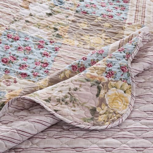 Greenland Home French Country Patchwork Quilt Set 2-Piece TwinXL Multi