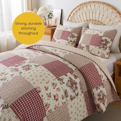 SLPR Country Roses Patchwork Quilt Set - Twin Size 1