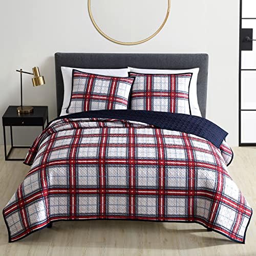 Riverbrook Home Red Plaid Coverlet Set Twin 2 Piece