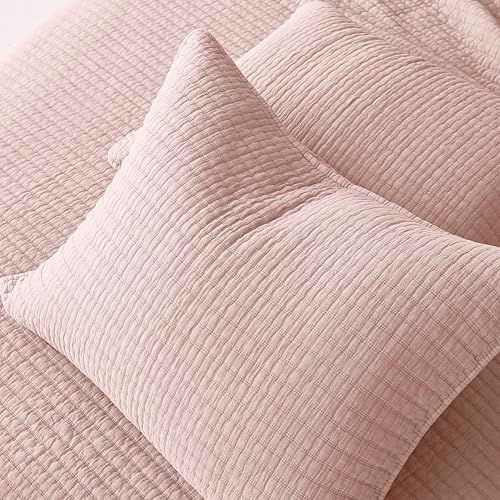 WDCOZY Pink Twin Quilt Set with 1 Sham