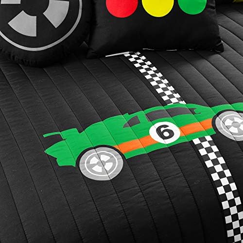 Lush Decor Racing Cars Quilt Set Twin Black 1