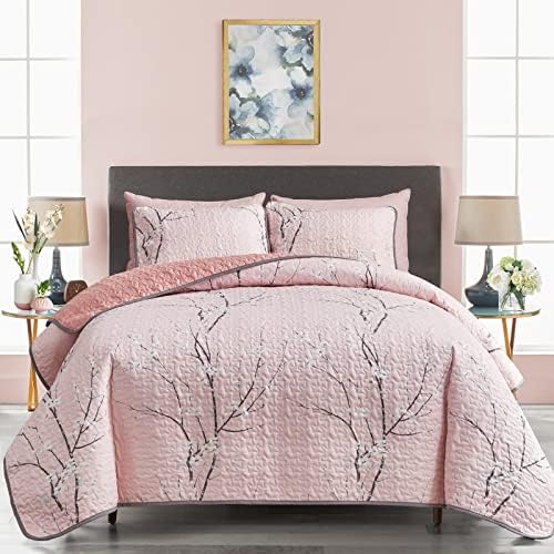 UOZZI BEDDING 3 Pieces Reversible Quilt Set