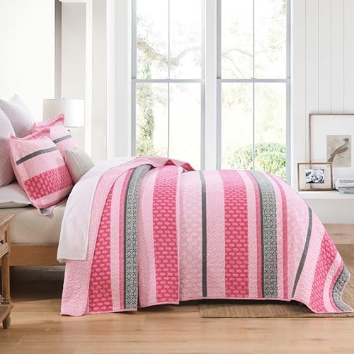 Homzard Queen Size Quilt Set - 3 Pieces Cotton Comforter