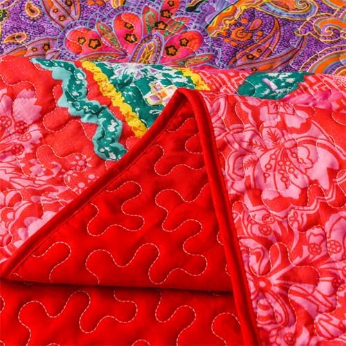YASMENG Boho Quilt Set Queen Size 3 Piece