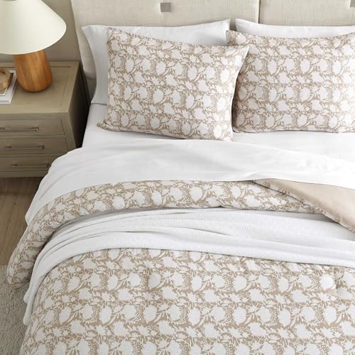 Nautica TwinTwin XL Comforter Set Bayport Floral Beige