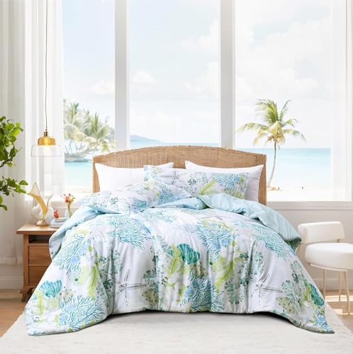 Tritard Coastal Comforter Set King Size 3 Piece