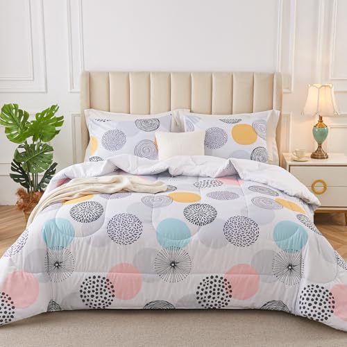 3 Piece Twin Comforter Set with Pillow Cases - Dream Circle
