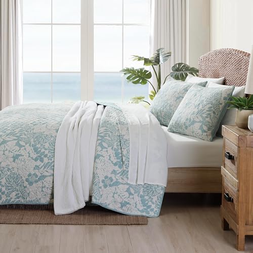 Tommy Bahama King Quilt Set with Shams Coastal Style 100 Cotton