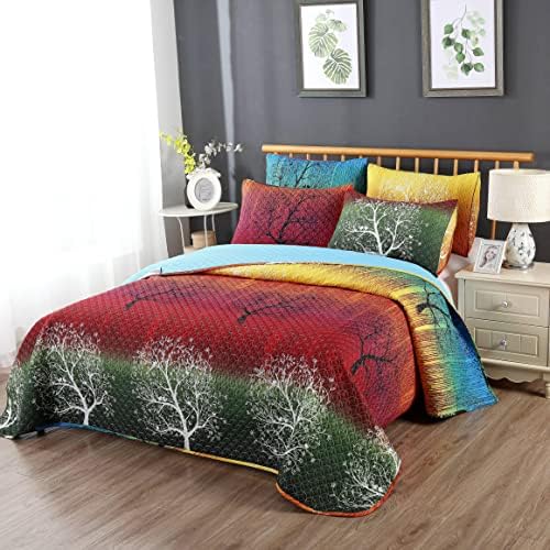 Swanson Beddings Rainbow Tree Quilt Set King Size