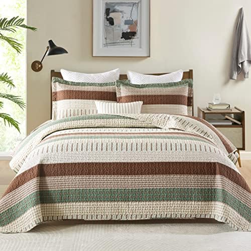 PANGUSHAN 100 Cotton King Quilt Set 3 Pieces