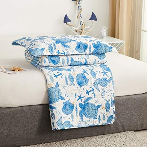 Oliven Ocean Themed Turtle Quilt Set Twin