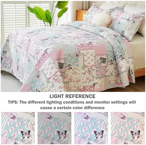Cmfshape Romantic Patchwork Quilt Set Queen Size