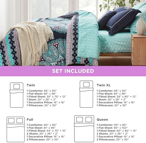 Degrees of Comfort Blue Twin XL Comforter Set with Side Pockets