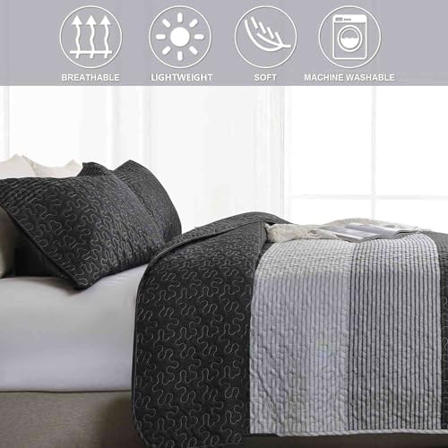 Nanko Quilt Set Queen Full 3 Pcs Modern Patchwork