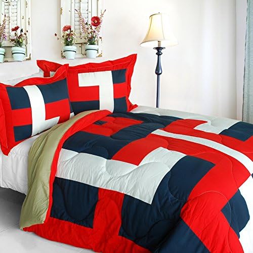 Onitiva Warm Cabin Quilted Patchwork Comforter Set FullQueen
