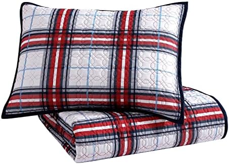 Riverbrook Home Red Plaid Coverlet Set Twin 2 Piece