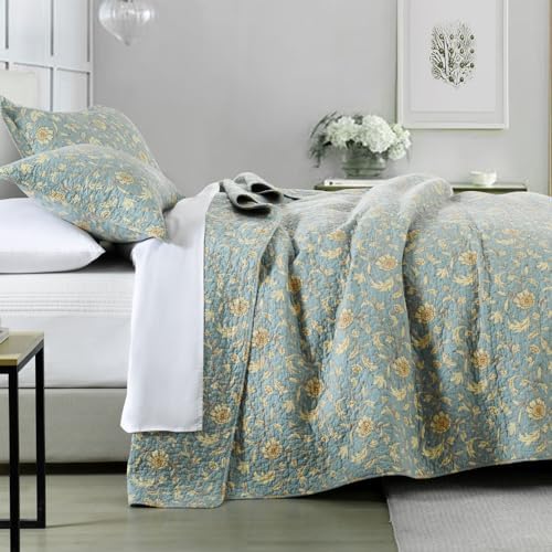 PERHOM Queen Size Cotton Quilt Set 3 Pieces Reversible