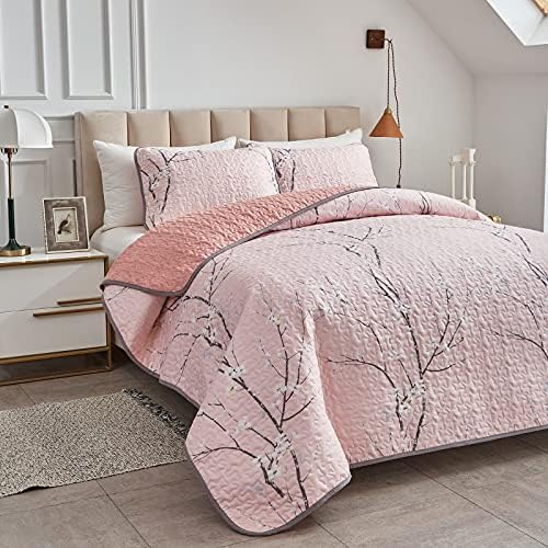 UOZZI BEDDING 3PC Reversible Quilt Set Queen Full Size 88x88