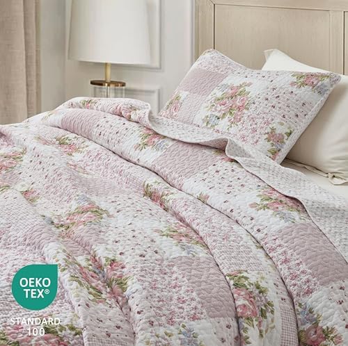 Chezmoi Collection Rosy 3-Piece King Size Quilt Set