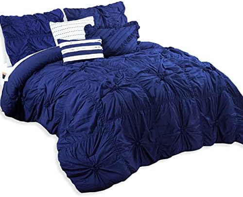 Elegant Comfort Amy 12-Piece Comforter Set Queen Blue