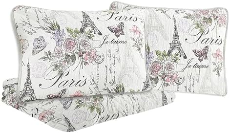 Home Resort Paris Floral King Quilt Set