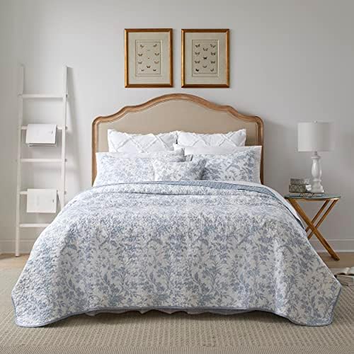 Laura Ashley Twin Quilt Set in Amberley Soft Blue
